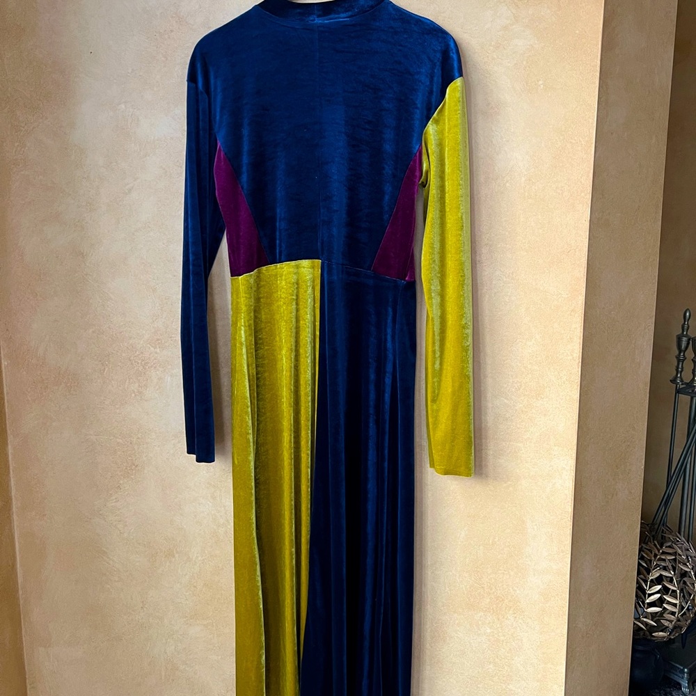Zara Velvet Color Block Dress size Large - Picture 9 of 11